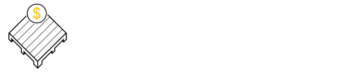 Marks Pallets Company Logo - White Text, White and Gold Logo, Retina